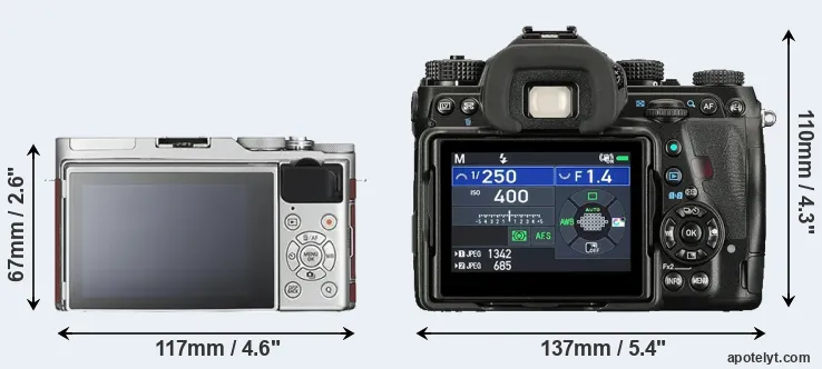 Comparison X-A3 or K-1 II rear