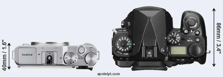 Compare X-A3 versus K-1 II top