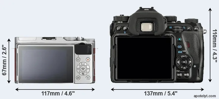 Comparison X-A3 or K-1 rear
