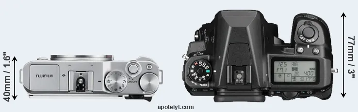 Compare X-A3 versus K-3 II top