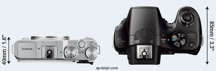 Compare X-A3 versus A3000 top