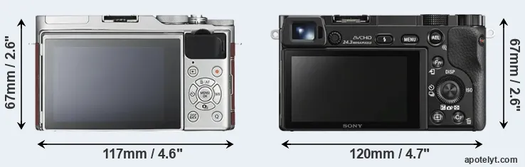 Comparison X-A3 or A6000 rear