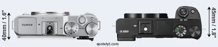 Compare X-A3 versus A6000 top