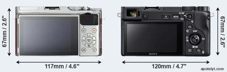 Comparison X-A3 or A6300 rear