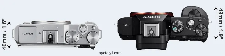 Compare X-A3 versus A7R top