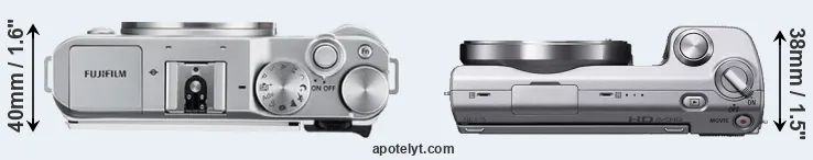 Compare X-A3 versus NEX-5 top