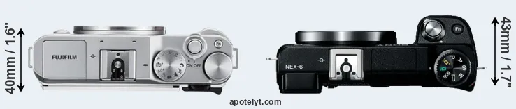 Compare X-A3 versus NEX-6 top