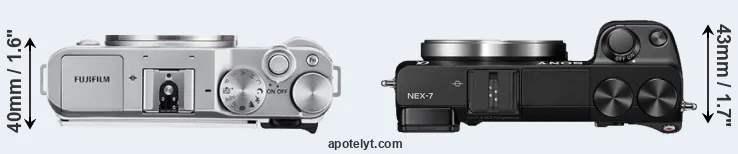 Compare X-A3 versus NEX-7 top