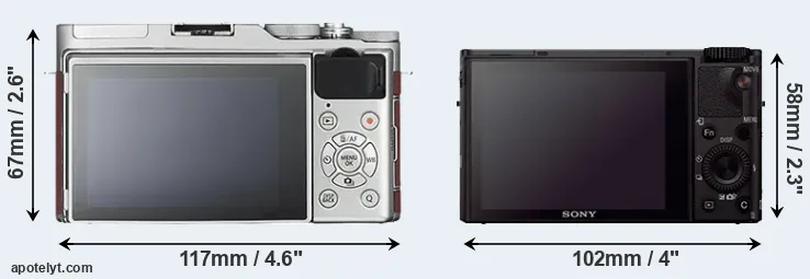 Comparison X-A3 or RX100 III rear