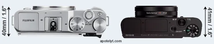 Compare X-A3 versus RX100 III top