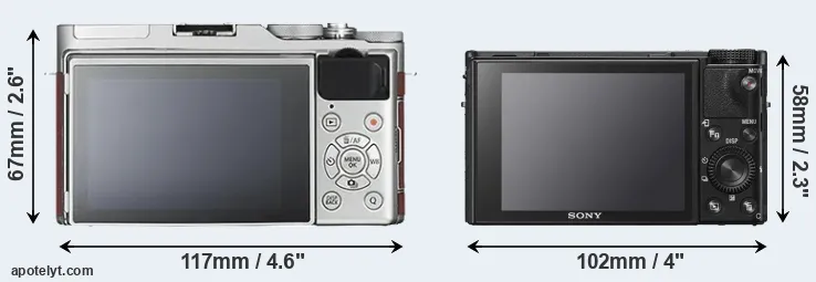 Comparison X-A3 or RX100 VI rear