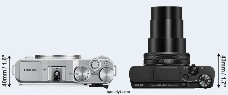 Compare X-A3 versus RX100 VI top