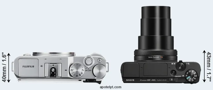 Compare X-A3 versus RX100 VII top