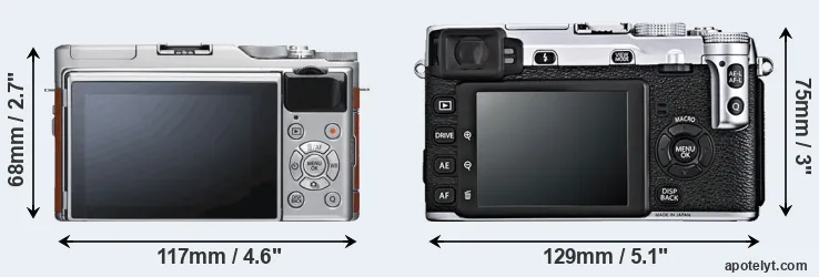 Comparison X-A5 or X-E1 rear