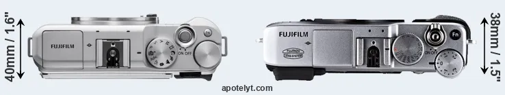 Compare X-A5 versus X-E1 top