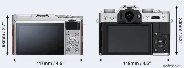 Comparison X-A5 or X-T10 rear