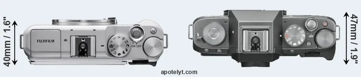 Compare X-A5 versus X-T100 top