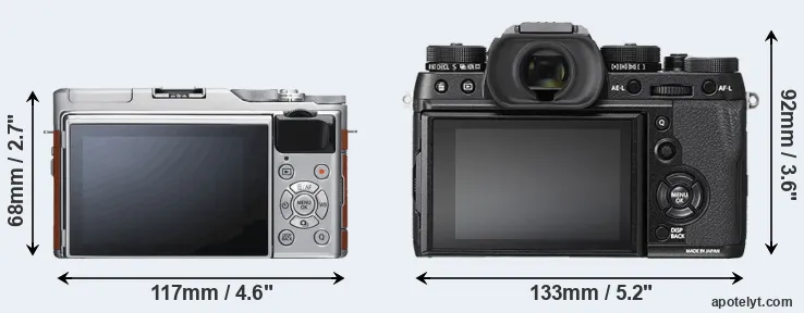 Comparison X-A5 or X-T2 rear