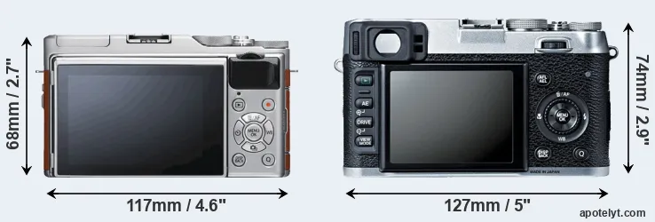 Comparison X-A5 or X100S rear