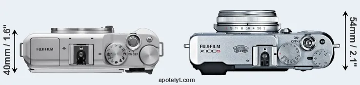 Compare X-A5 versus X100S top