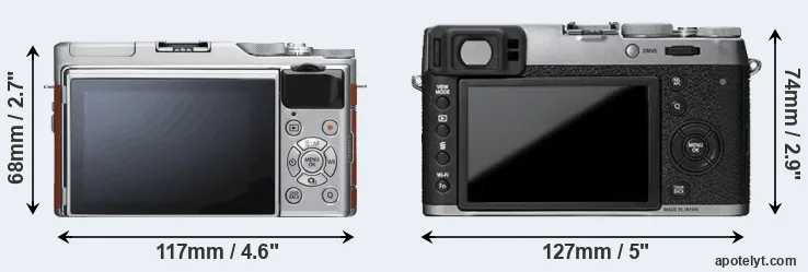 Comparison X-A5 or X100T rear