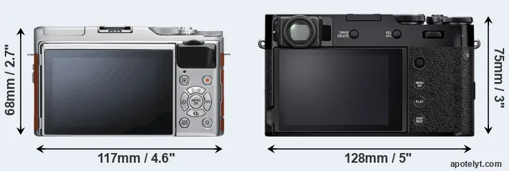 Comparison X-A5 or X100V rear