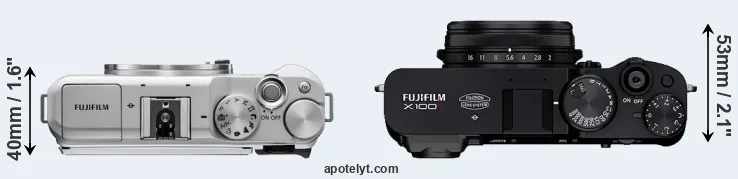 Compare X-A5 versus X100V top