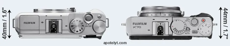 Compare X-A5 versus X70 top