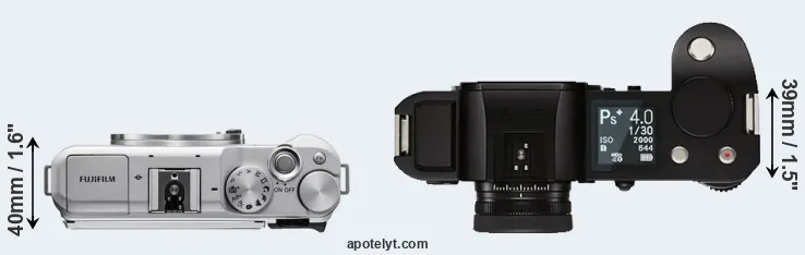 Compare X-A5 versus Leica SL top