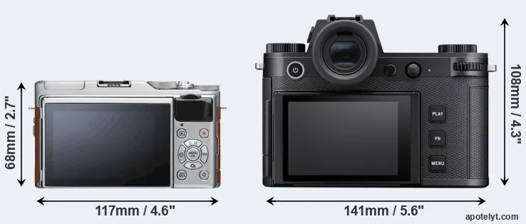 Comparison X-A5 or Leica SL3 rear