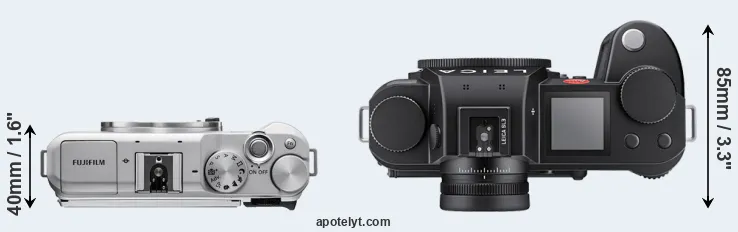 Compare X-A5 versus Leica SL3 top