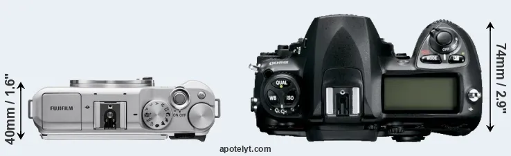 Compare X-A5 versus D200 top