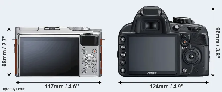 Comparison X-A5 or D3100 rear