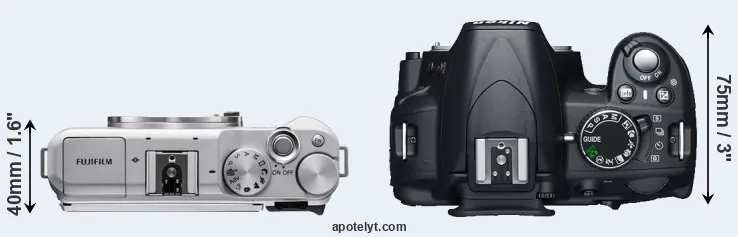 Compare X-A5 versus D3100 top