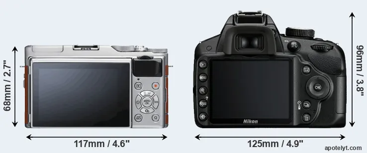 Comparison X-A5 or D3200 rear