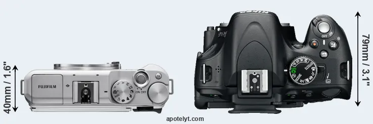 Compare X-A5 versus D5100 top