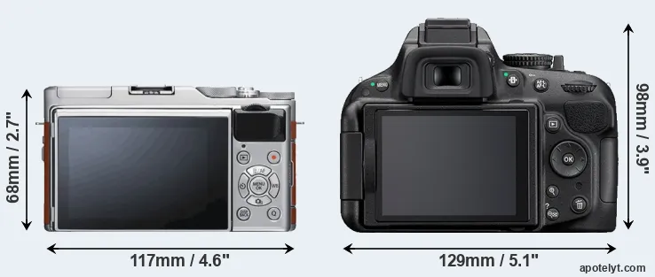 Comparison X-A5 or D5200 rear