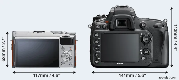 Comparison X-A5 or D600 rear