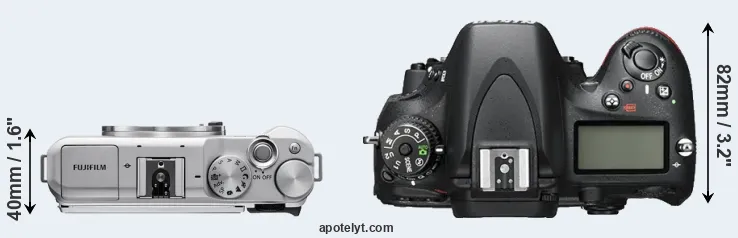 Compare X-A5 versus D600 top