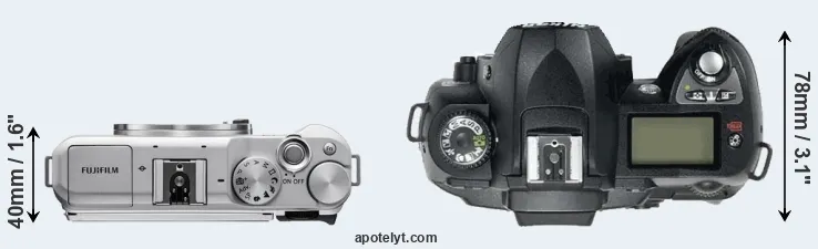 Compare X-A5 versus D70 top