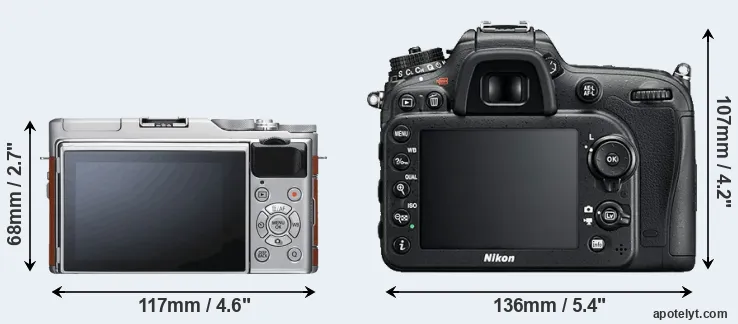 Comparison X-A5 or D7200 rear