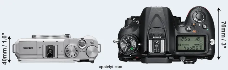 Compare X-A5 versus D7200 top