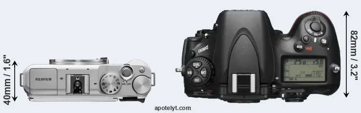 Compare X-A5 versus D800 top