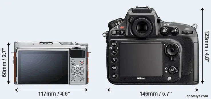 Comparison X-A5 or D800E rear