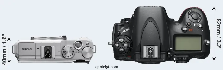 Compare X-A5 versus D800E top