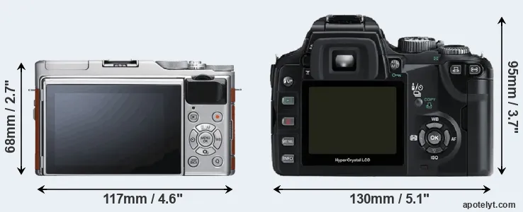 Comparison X-A5 or E-500 rear