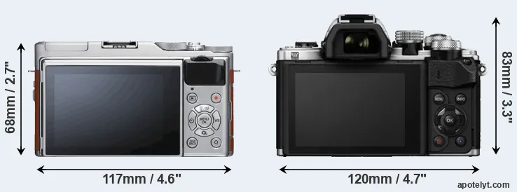 Comparison X-A5 or E-M10 II rear