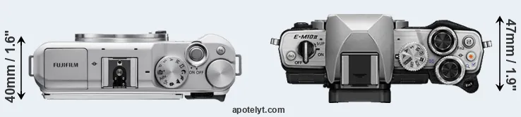 Compare X-A5 versus E-M10 II top