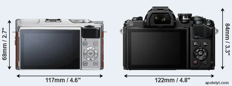 Comparison X-A5 or E-M10 III rear