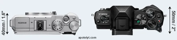 Compare X-A5 versus E-M10 III top